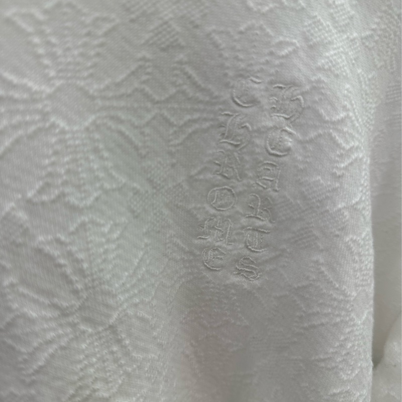 Chrome Hearts 克羅心 暗紋提花梵文刺繡短辣妹長袖毛圈衛衣 M碼-3