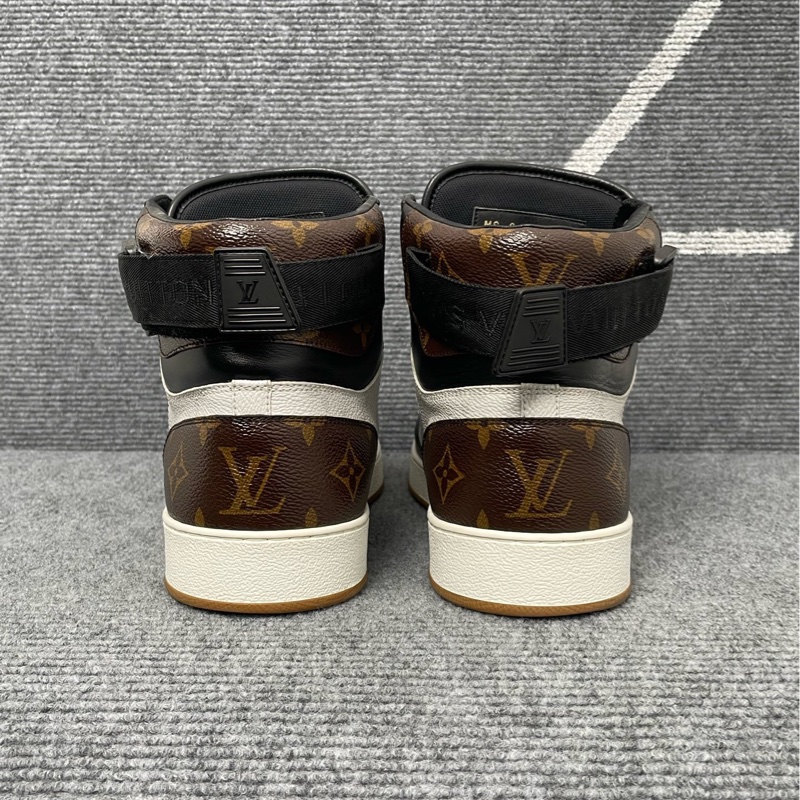 97新LV 路易威登 黑白棕三色老花高幫板鞋41.5碼-2