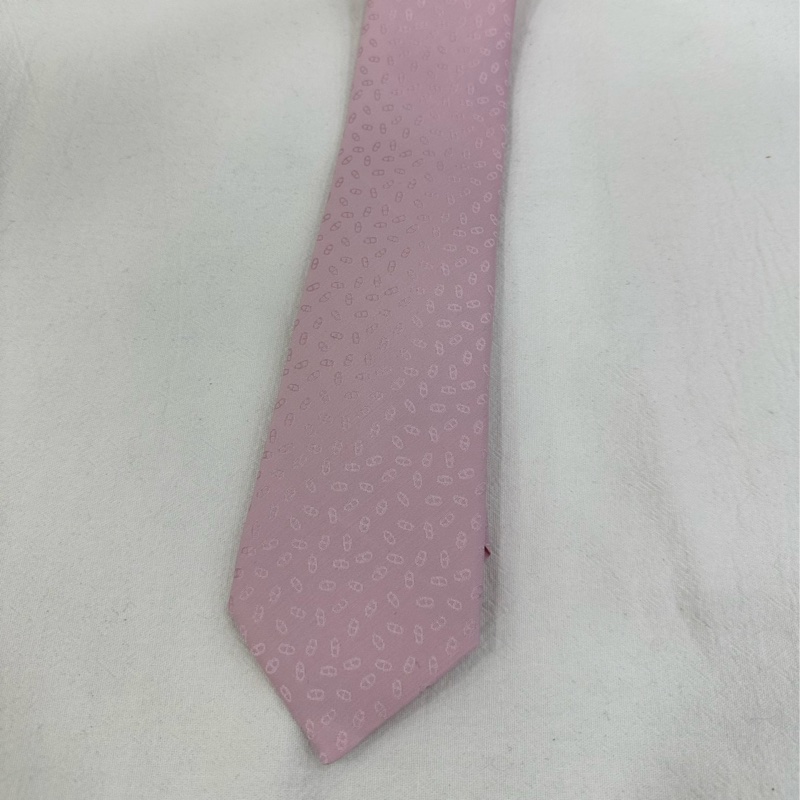 Hermes 愛馬仕  粉紅豬鼻男領帶  全新-4