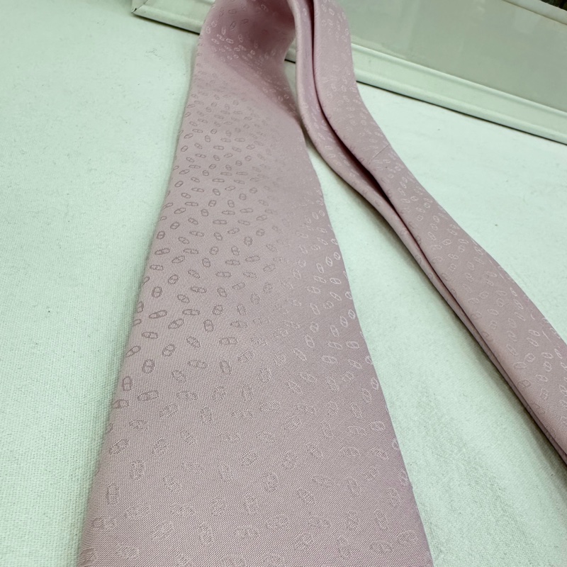 Hermes 愛馬仕  粉紅豬鼻男領帶  全新-5