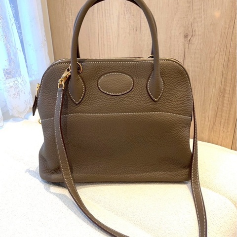 Hermès Bolide 31 經典大象灰金釦