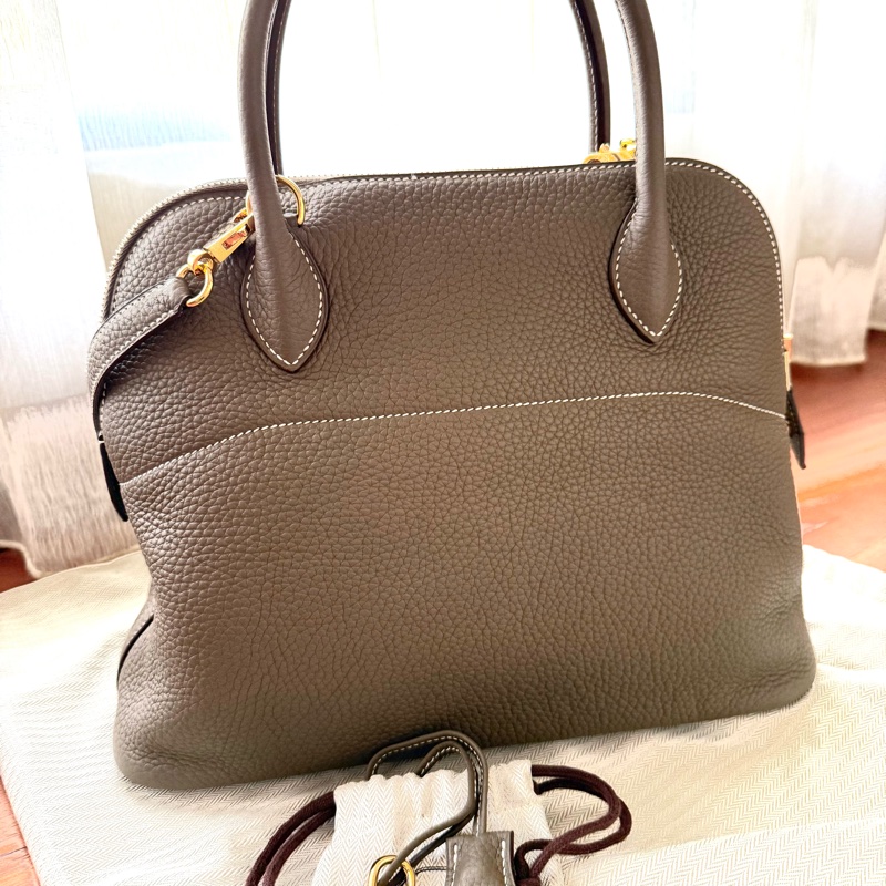 Hermès Bolide 31 經典大象灰金釦-1