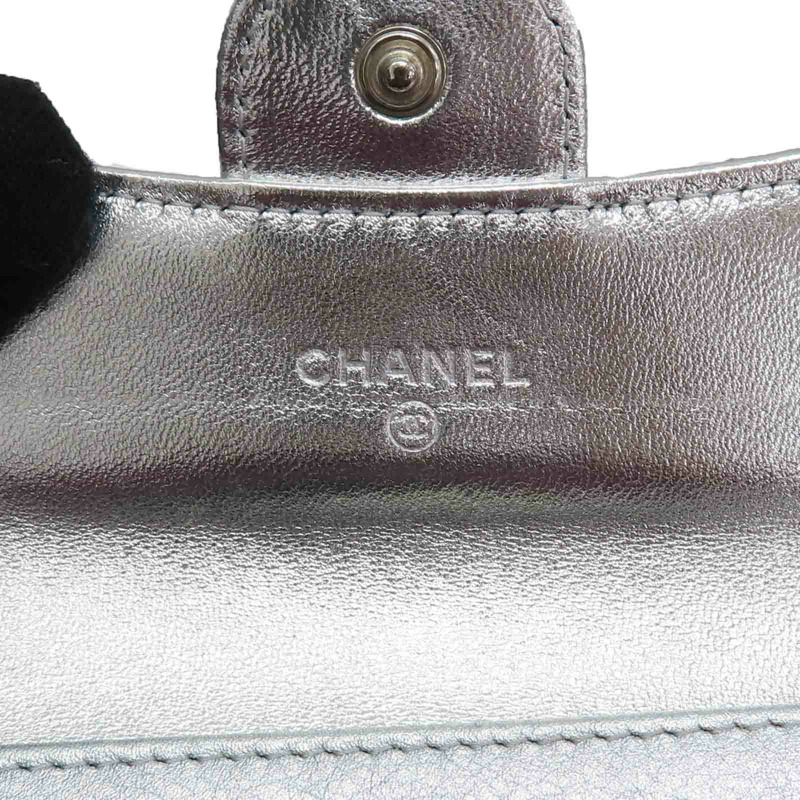 幻彩 菱格紋 羊革 卡夾 扣式短夾【CHANEL 香奈兒】-5