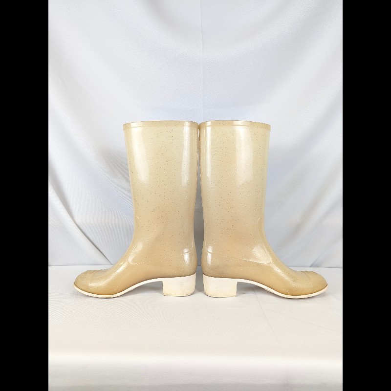 莉亞精品♡CHANEL 亮片山茶花雨靴 尺碼36 二手美品-7