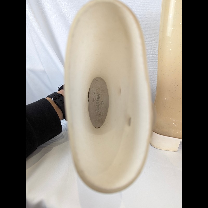 莉亞精品♡CHANEL 亮片山茶花雨靴 尺碼36 二手美品-8