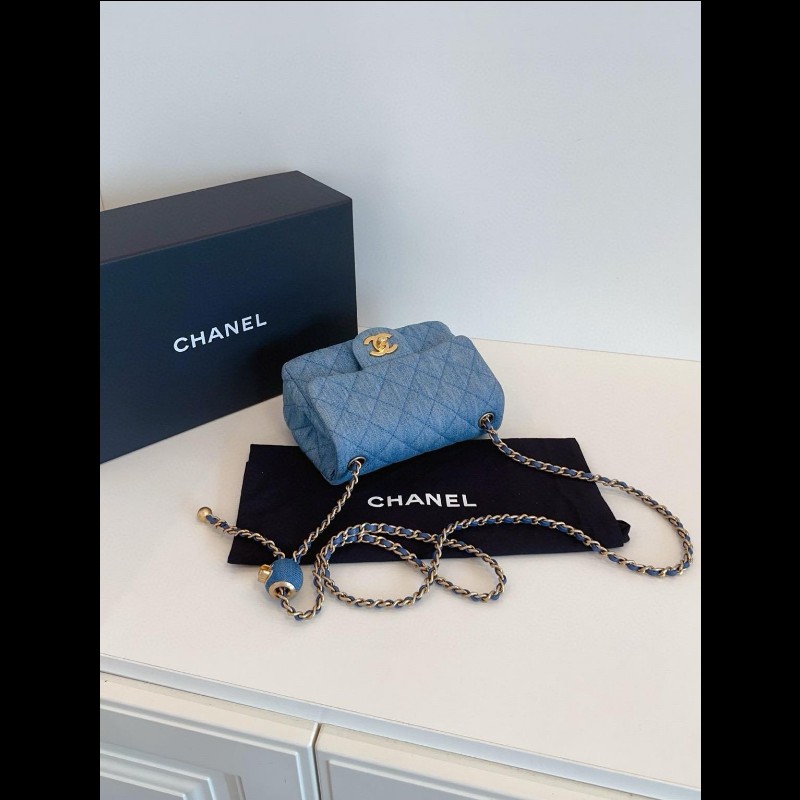 Chanel gold ball mini nee
牛仔 金球方胖子 鏈條包-5