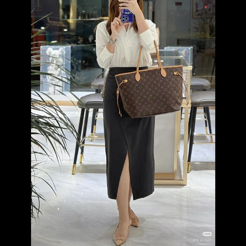 莉亞精品♡LV 老花Neverfull MM 九新美包-1