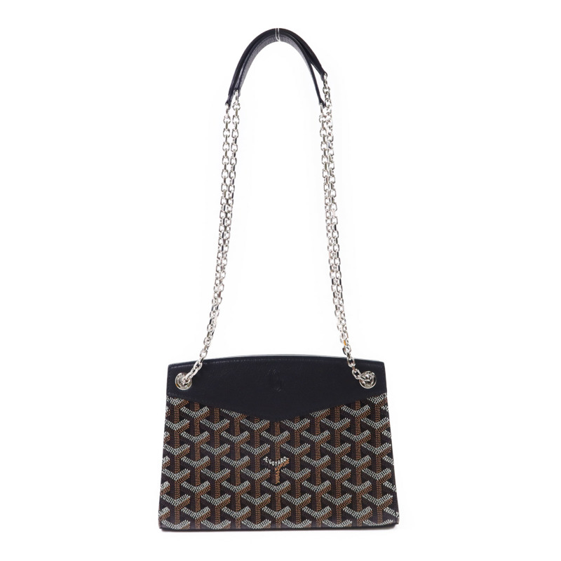 GOYARD 帆布Mini Rouette Souple Bag銀扣鏈帶肩背袋-0