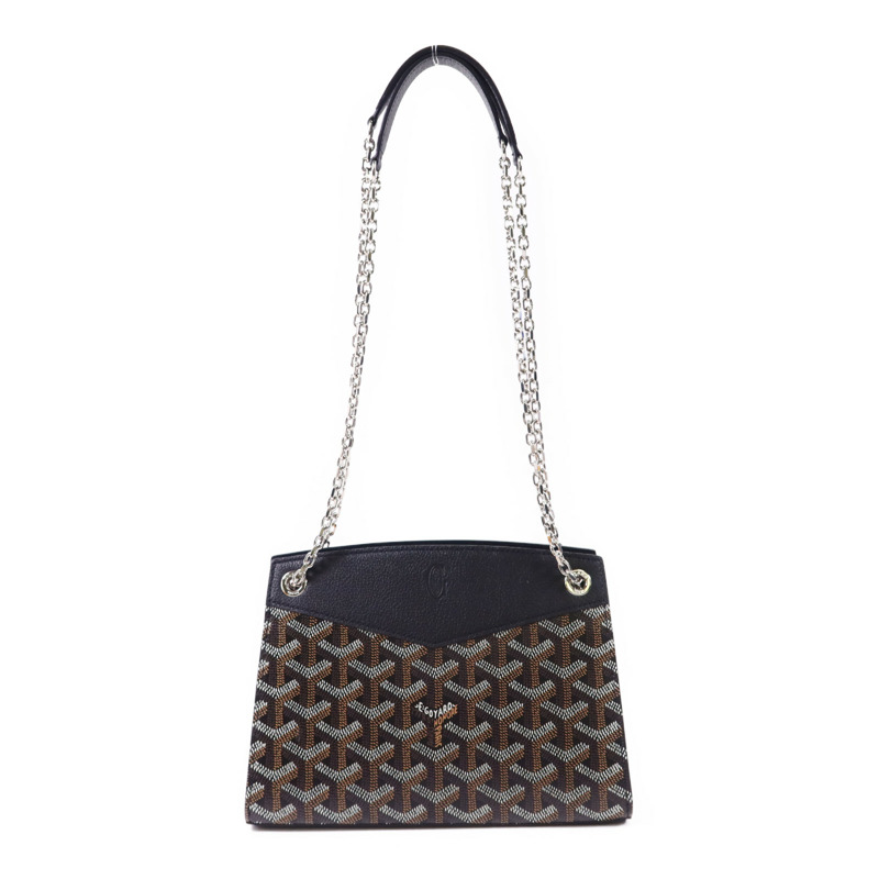 GOYARD 帆布Mini Rouette Souple Bag銀扣鏈帶肩背袋-1
