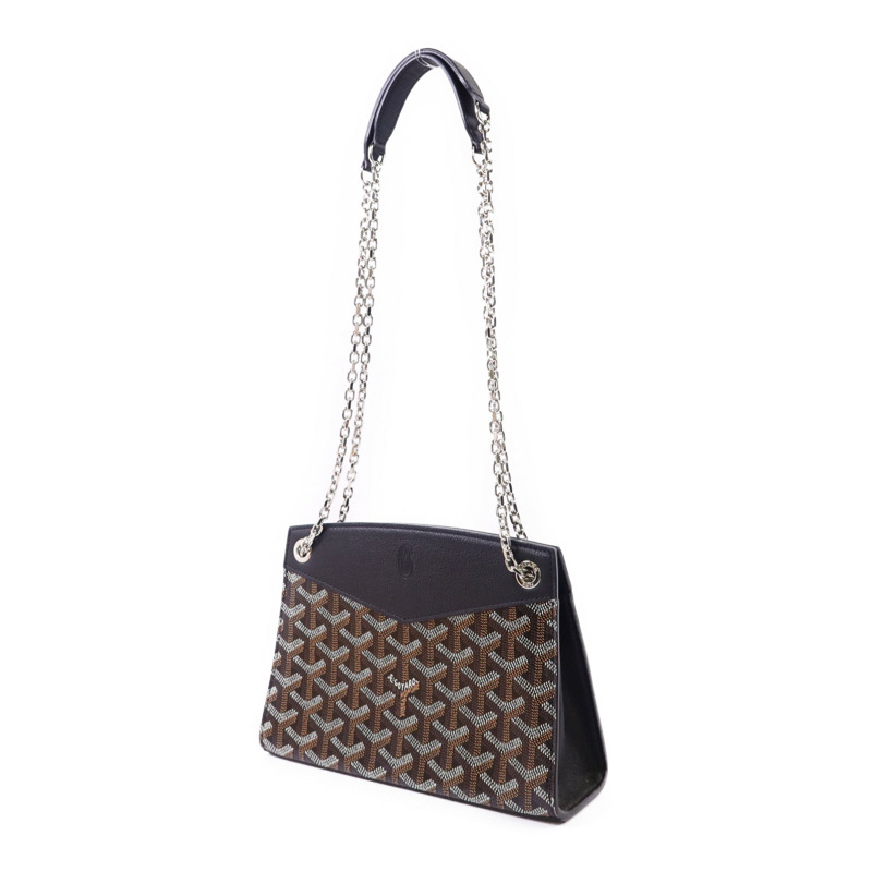 GOYARD 帆布Mini Rouette Souple Bag銀扣鏈帶肩背袋-2