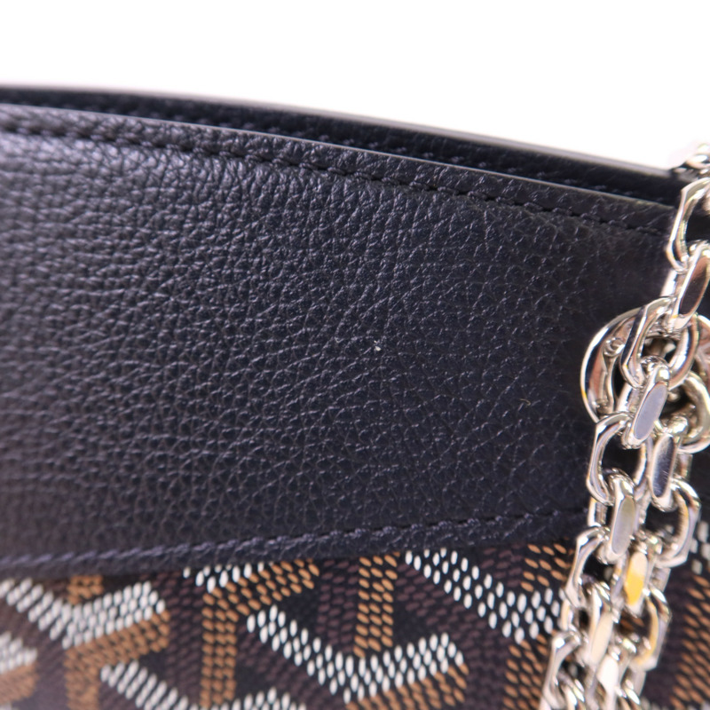 GOYARD 帆布Mini Rouette Souple Bag銀扣鏈帶肩背袋-15