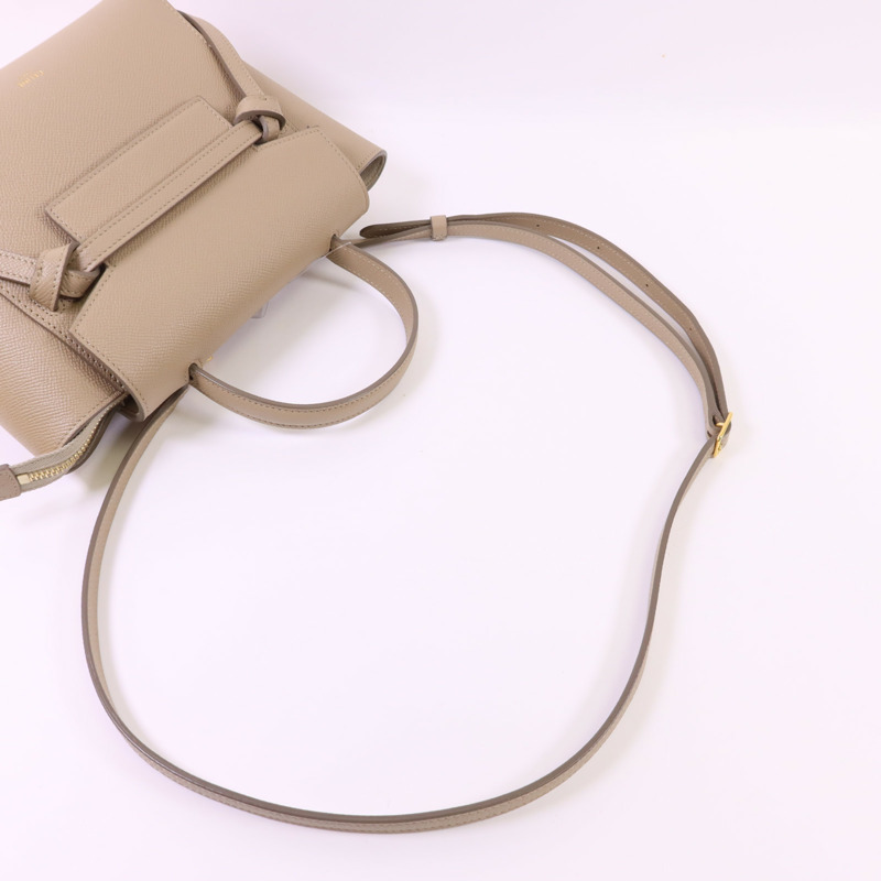 CELINE 牛皮皮革Belt Bag Nano金扣肩背袋-4