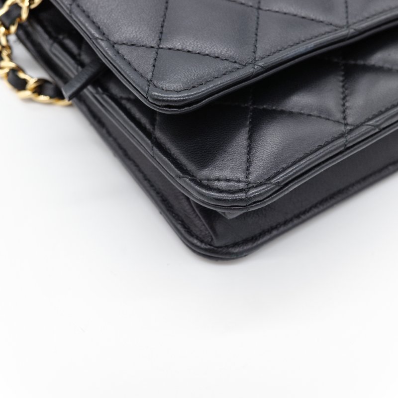 【CP 精選🌟小編推薦】Chanel 香奈兒 Classic Flap 18cm CF 黑色牛皮 菱格紋 金釦 鏈條包 鏈條錢包 斜挎包 單肩包-9