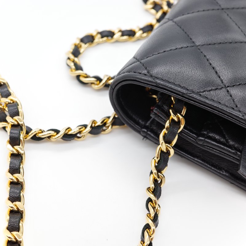 【CP 精選🌟小編推薦】Chanel 香奈兒 Classic Flap 18cm CF 黑色牛皮 菱格紋 金釦 鏈條包 鏈條錢包 斜挎包 單肩包-10