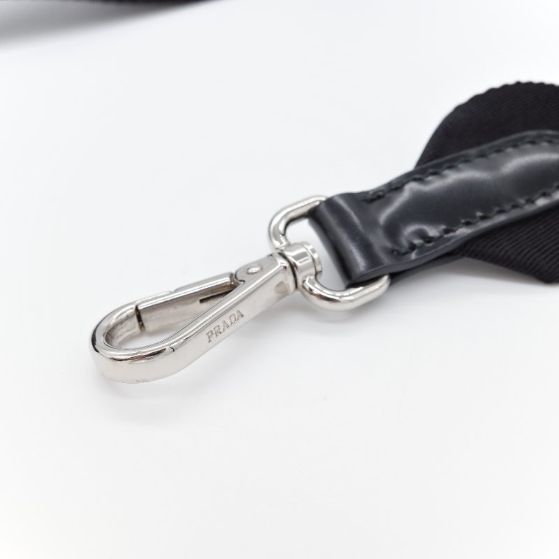 Prada 普拉達 黑色牛皮 黑色尼龍 降落傘 三合一 郵差包 斜挎包 單肩包(肩帶小包可以拆卸 )-11