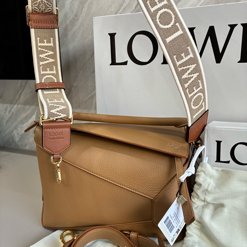 LOEWE Puzzle 小號太妃糖色幾何包全新-8
