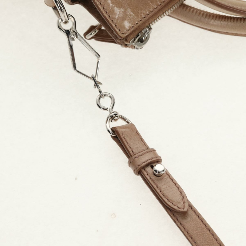 【日本直送】Miu Miu 手提包 皮革 兩用 米色 銀色 正品 am10130V-8