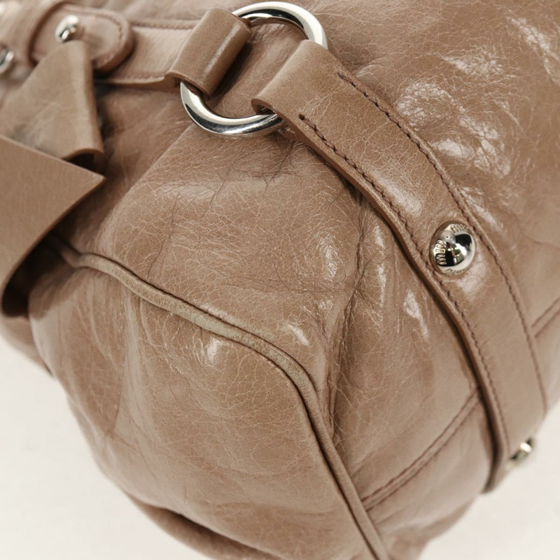 【日本直送】Miu Miu 手提包 皮革 兩用 米色 銀色 正品 am10130V-15