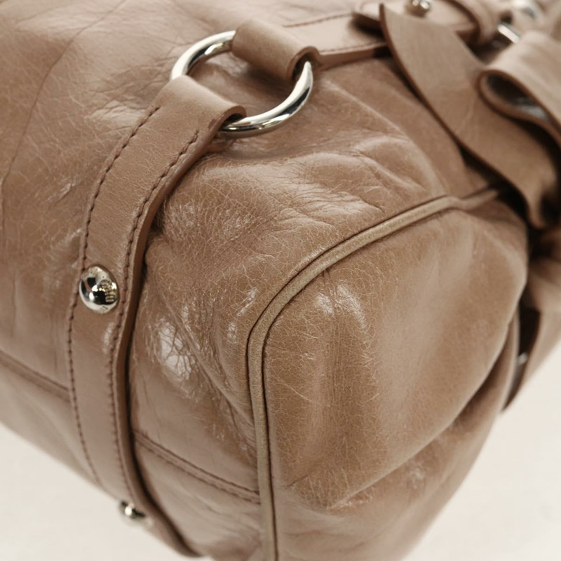 【日本直送】Miu Miu 手提包 皮革 兩用 米色 銀色 正品 am10130V-16