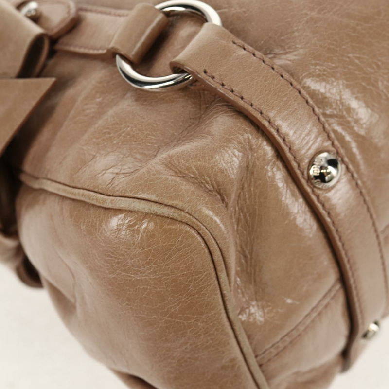 【日本直送】Miu Miu 手提包 皮革 兩用 米色 銀色 正品 am10130V-17