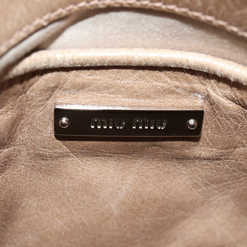 【日本直送】Miu Miu 手提包 皮革 兩用 米色 銀色 正品 am10130V-21
