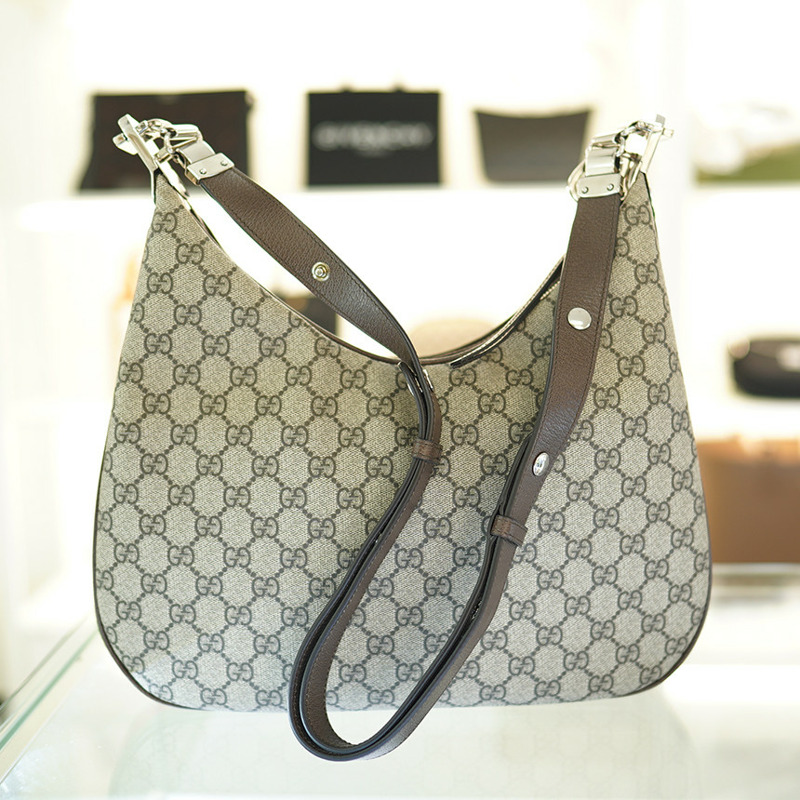 GUCCI 中型單肩包 702823 96GRN 4091 帆布 米色-8