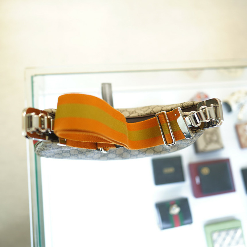 GUCCI 中型單肩包 702823 96GRN 4091 帆布 米色-12