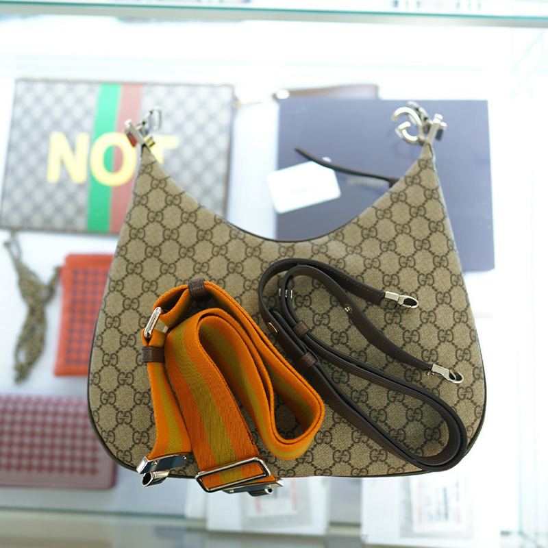 GUCCI 中型單肩包 702823 96GRN 4091 帆布 米色-28