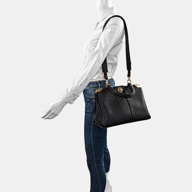 LOUIS VUITTON ASTRID黑色牛皮單肩包手提包斜挎包金色五金可拆卸肩帶-1