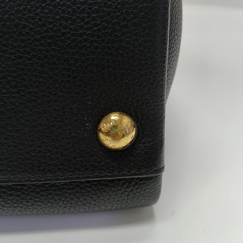 LOUIS VUITTON ASTRID黑色牛皮單肩包手提包斜挎包金色五金可拆卸肩帶-10