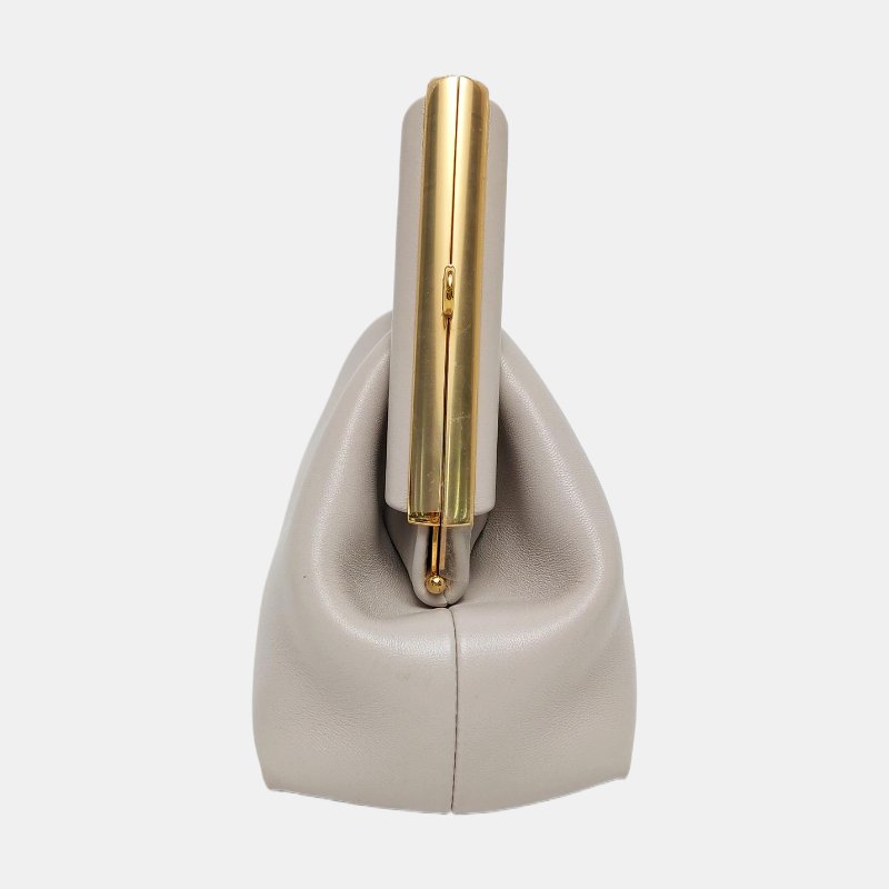 FENDI First 小號淺灰色羊皮斜挎包 金色五金 可拆卸肩帶 9.8新-2