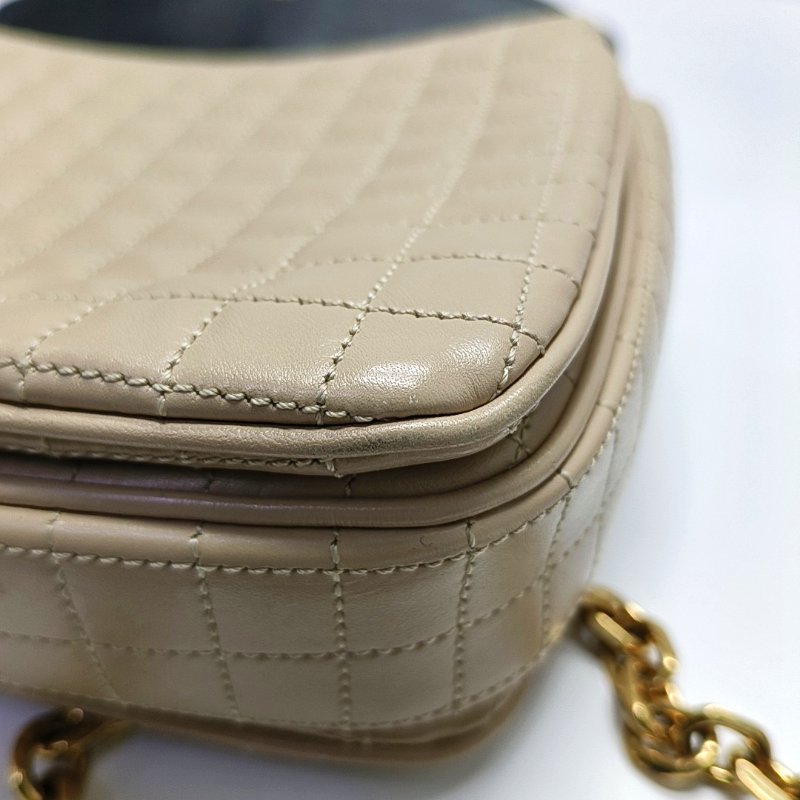 CELINE C 卡其色牛皮單肩包 金色五金-10