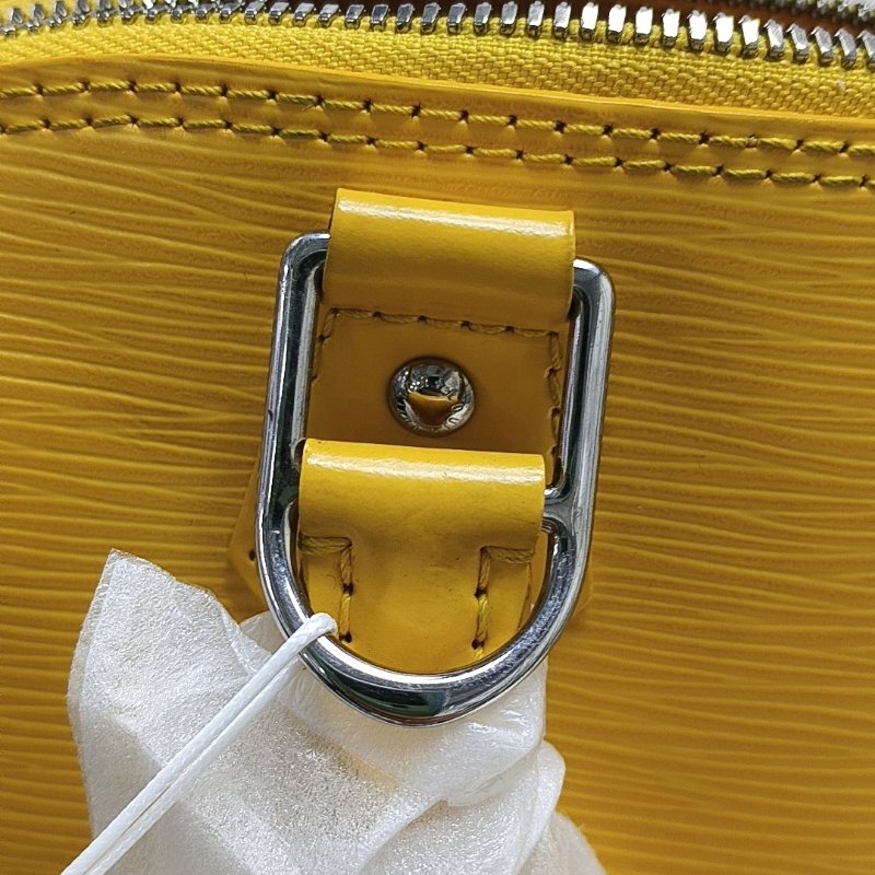 LOUIS VUITTON ALMA小號黃色EPI牛皮壓紋貝殼包手提包 銀色五金-8