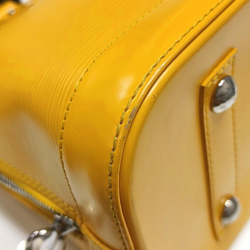 LOUIS VUITTON ALMA小號黃色EPI牛皮壓紋貝殼包手提包 銀色五金-11