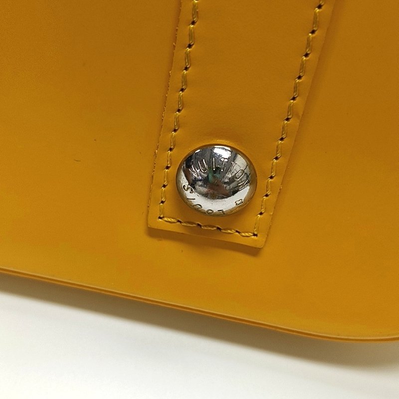 LOUIS VUITTON ALMA小號黃色EPI牛皮壓紋貝殼包手提包 銀色五金-12