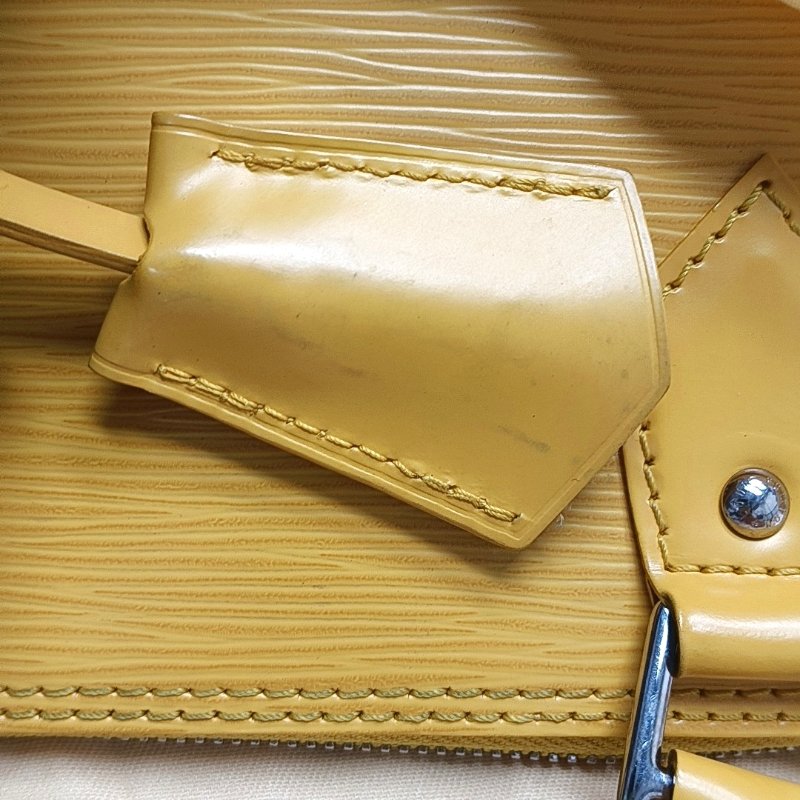 LOUIS VUITTON ALMA小號黃色EPI牛皮壓紋貝殼包手提包 銀色五金-15