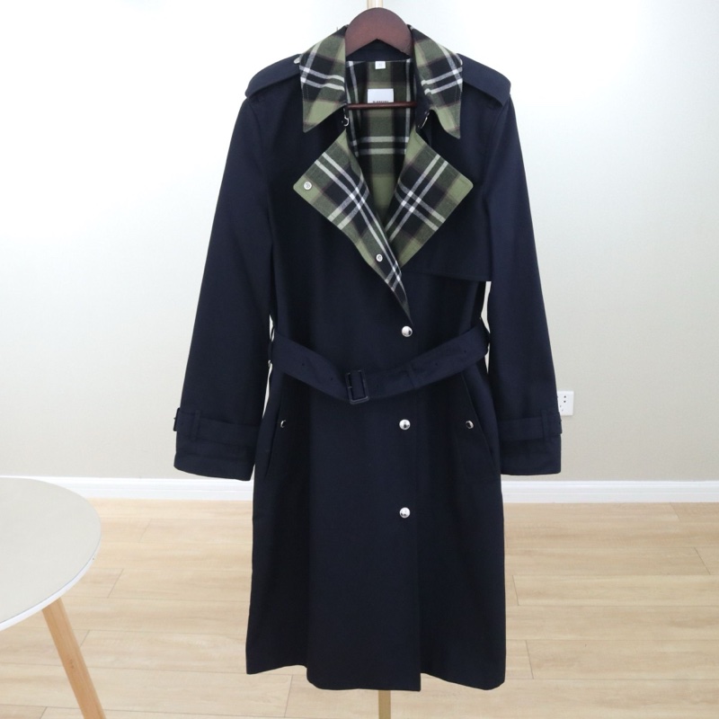 98新，巴寶莉女士風衣，UK8/38碼，深藍色，配件無-0