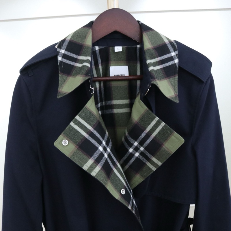 98新，巴寶莉女士風衣，UK8/38碼，深藍色，配件無-9