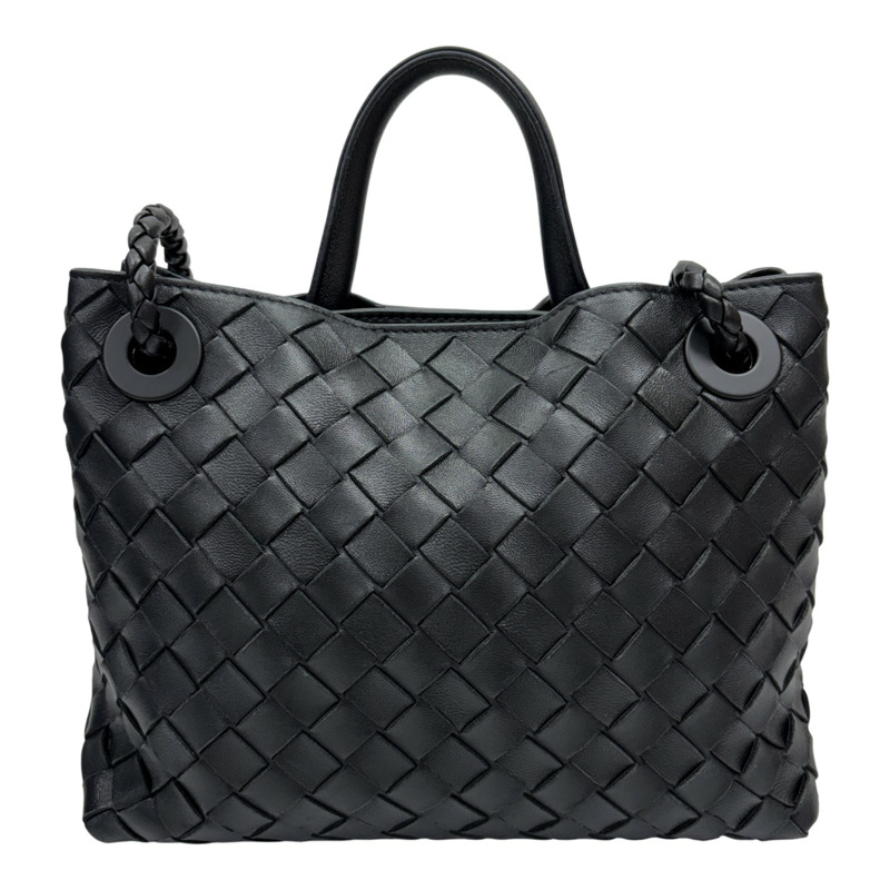 黑色 羊皮編織 Small Andiamo 兩用包【BOTTEGA VENETA BV 寶緹嘉】 766014-2