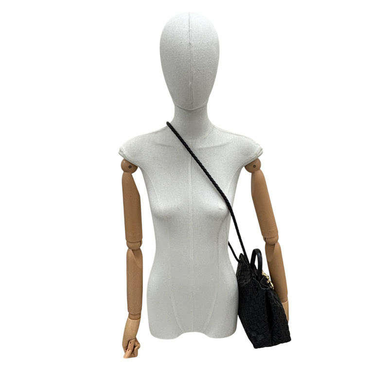 黑色 羊皮編織 Small Andiamo 兩用包【BOTTEGA VENETA BV 寶緹嘉】 766014-7