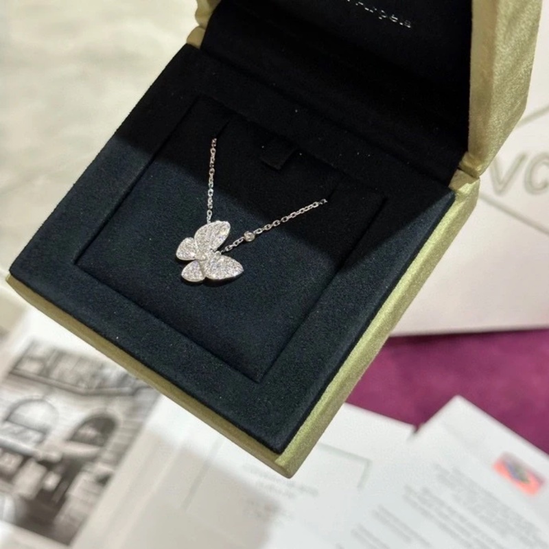 Vca梵克雅寶 白金滿鑽蝴蝶項鍊two butterfly ，2022購入-1