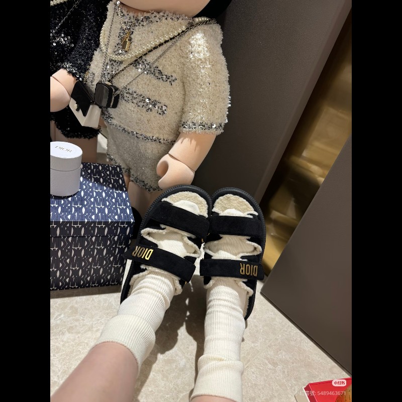 莉亞精品♡Dior dioract麂皮面羊皮涼鞋 尺碼37 全新閒置-2