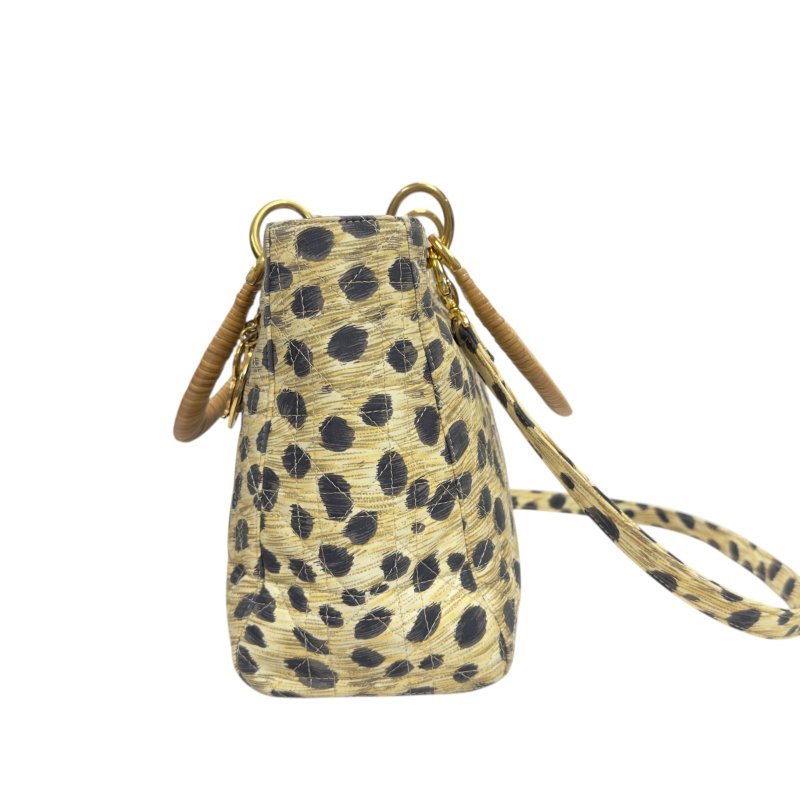 DIOR 中古 Lady Dior 戴妃包 五格 2用袋-6