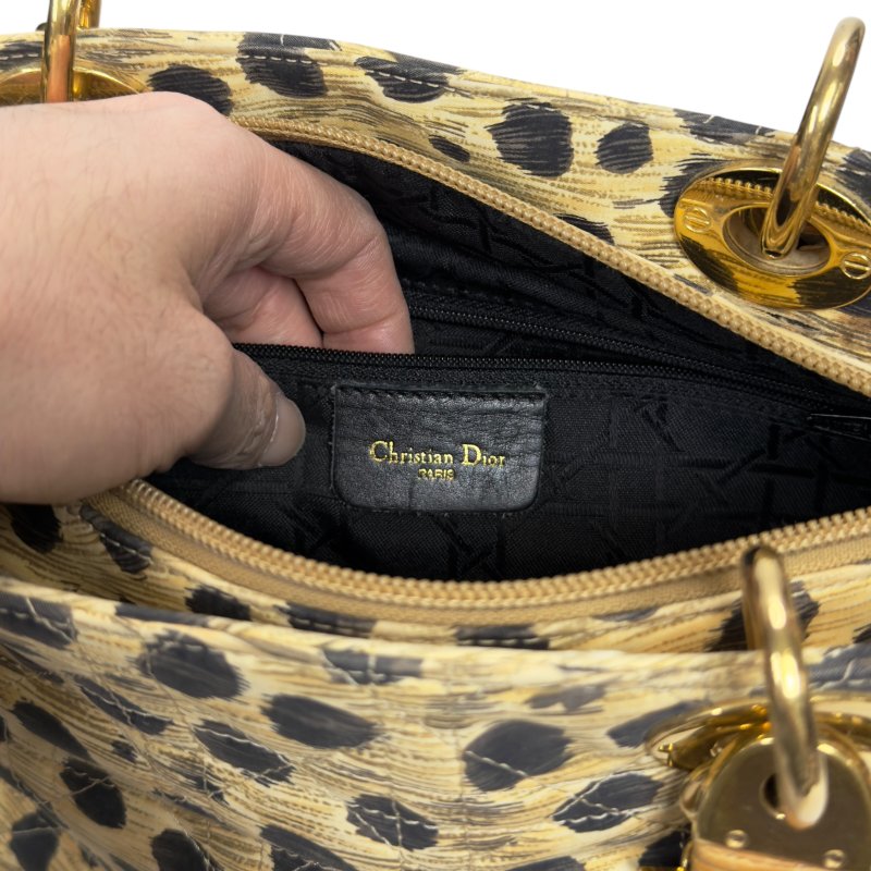 DIOR 中古 Lady Dior 戴妃包 五格 2用袋-14