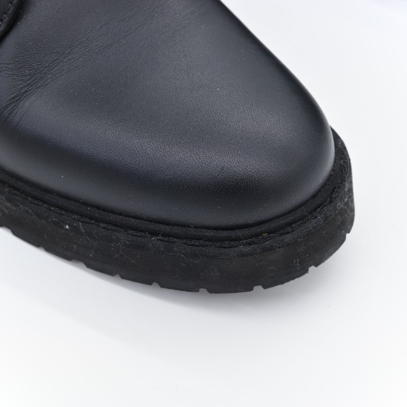 Fendi 芬迪 Rockoko 黑色 老花 皮革針織 拼接軍靴 機車靴-8