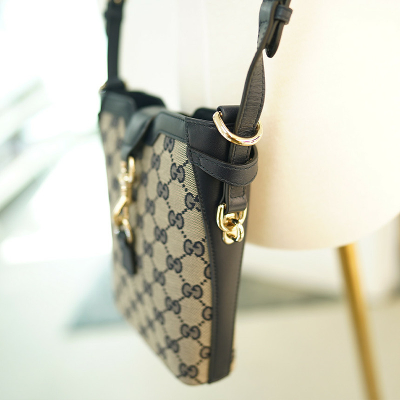 GUCCI 小號單肩包 海軍藍帆布 782919 FADAC 8559-9