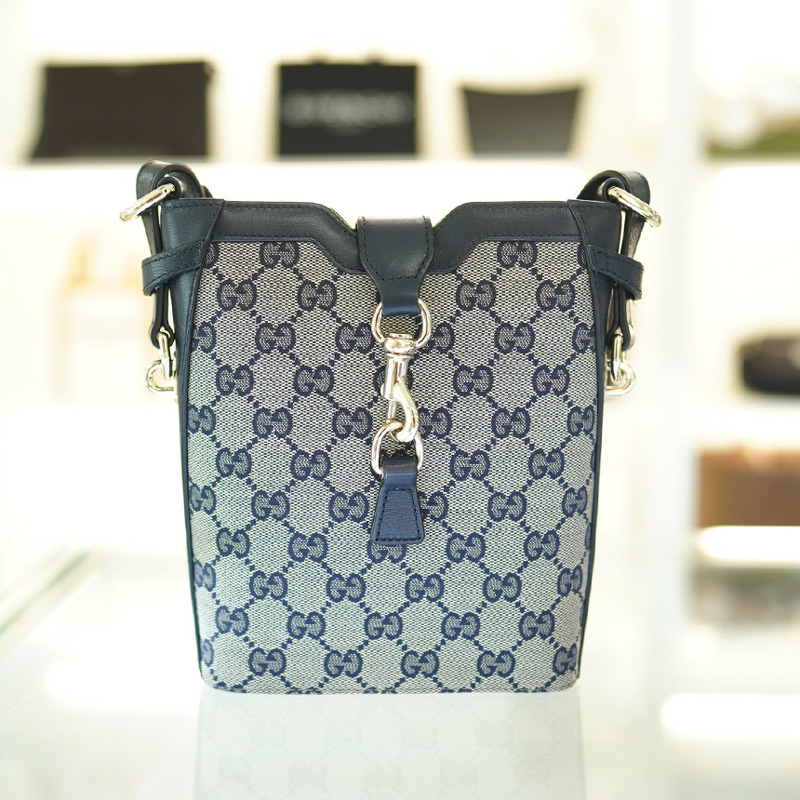 GUCCI 小號單肩包 海軍藍帆布 782919 FADAC 8559-10