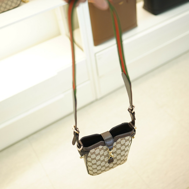 GUCCI 小號肩背包 米色/烏木色帆布 782919 FADAC 9762-20