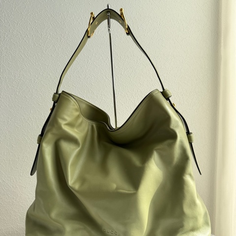 Gucci 牛油果綠超級好看的肩背包垂垂度很漂亮