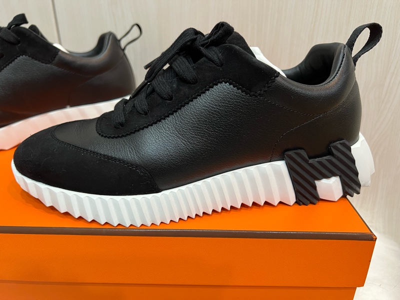 Hermes 愛馬仕bouncing 黑麂皮+黑皮革休閒鞋（9成新）-1